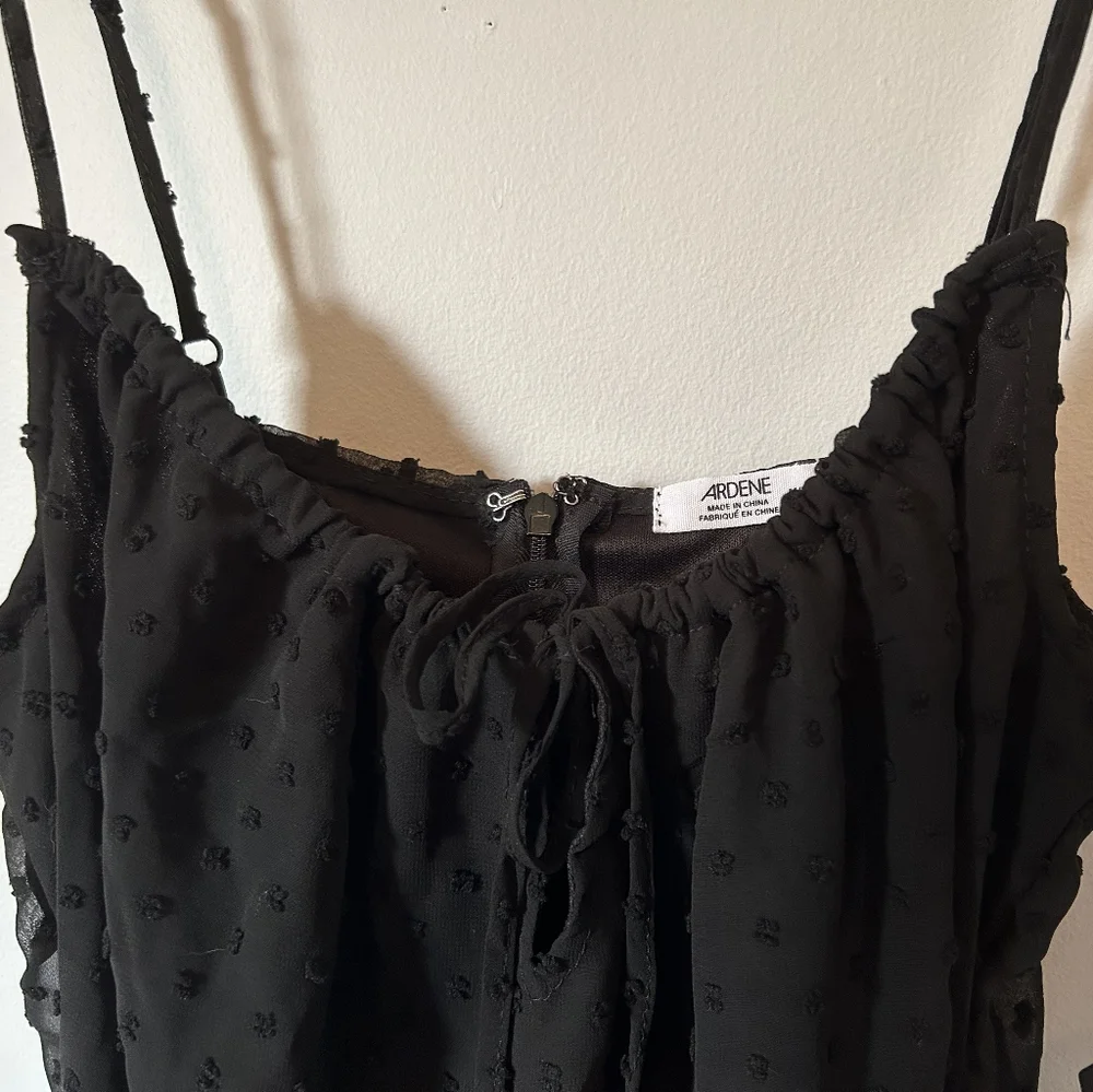 Ardene black swiss dot mini dress size M - Picture 3 of 8